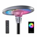 Eleding 15W SOLAR POWERED RGB LED UFO ROUND APP CONTROL POST LIGHT + 13ft POLE EE820W-RH15N-P